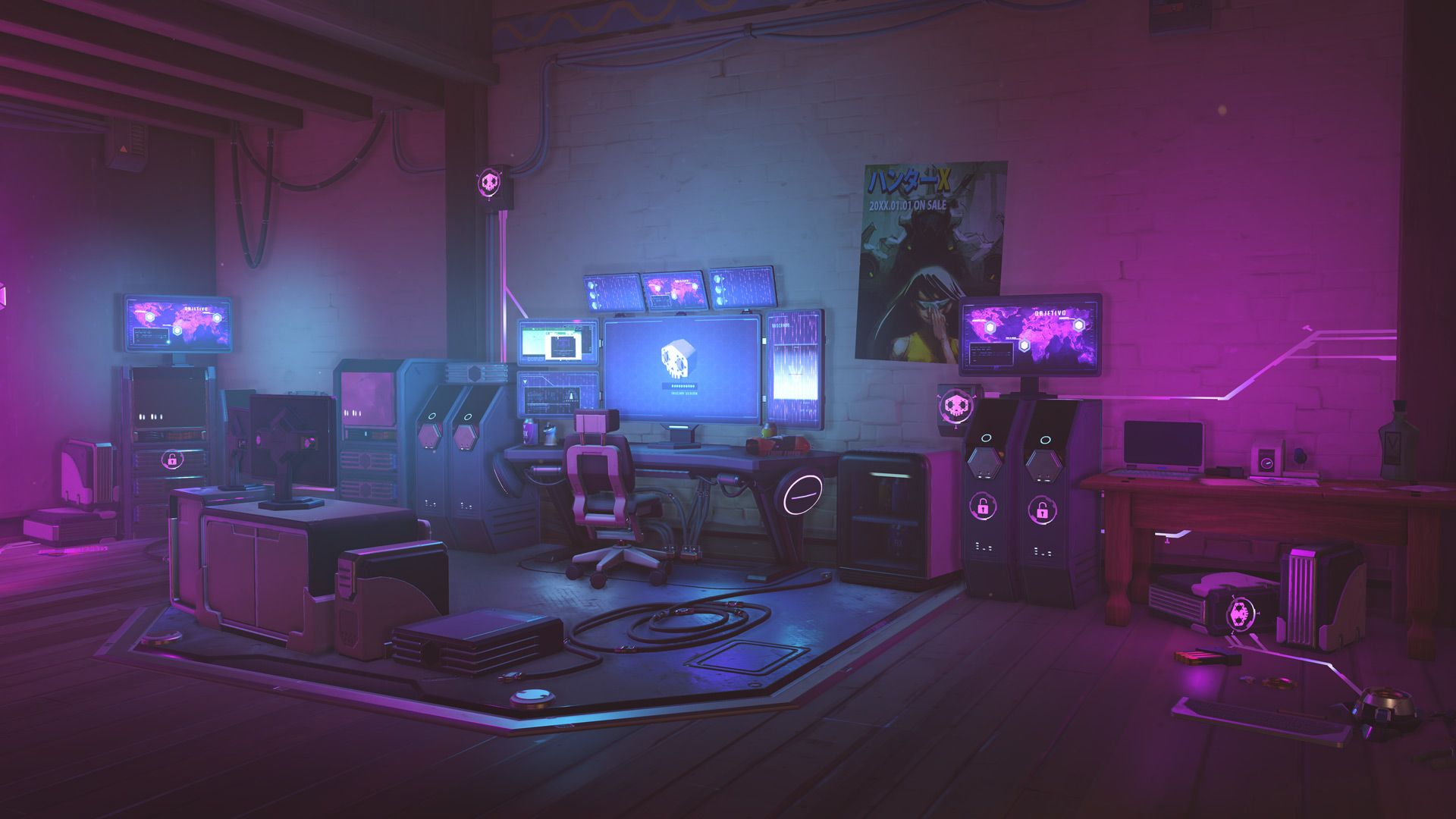 gaming bedroom wallpaper,purple,light,electronics,violet,room