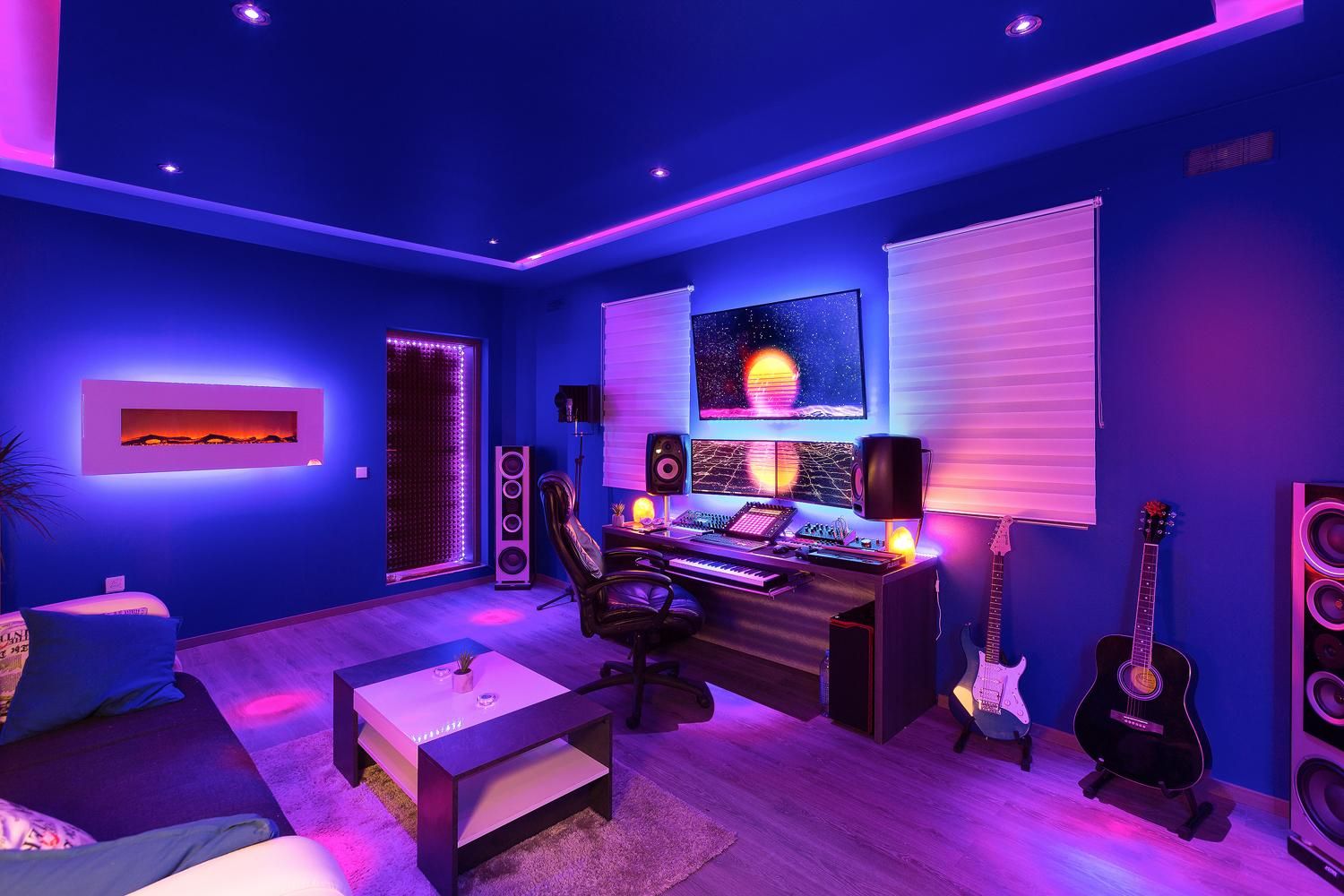 gaming bedroom wallpaper,purple,room,property,violet,interior design