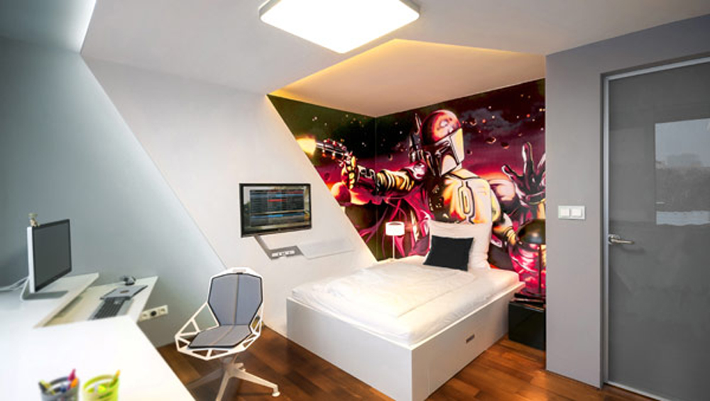 gaming schlafzimmer tapete,zimmer,innenarchitektur,eigentum,decke,möbel