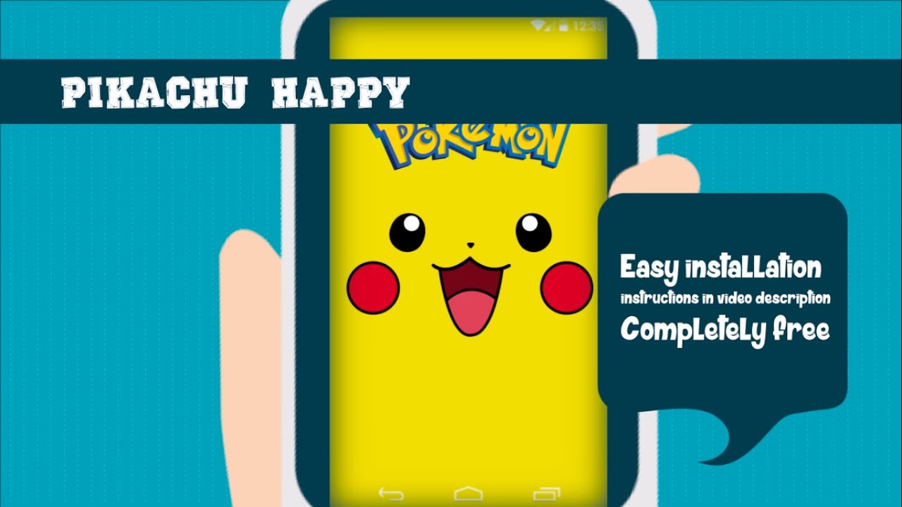 pikachu live wallpaper,karikatur,gelb,linie,schriftart,technologie