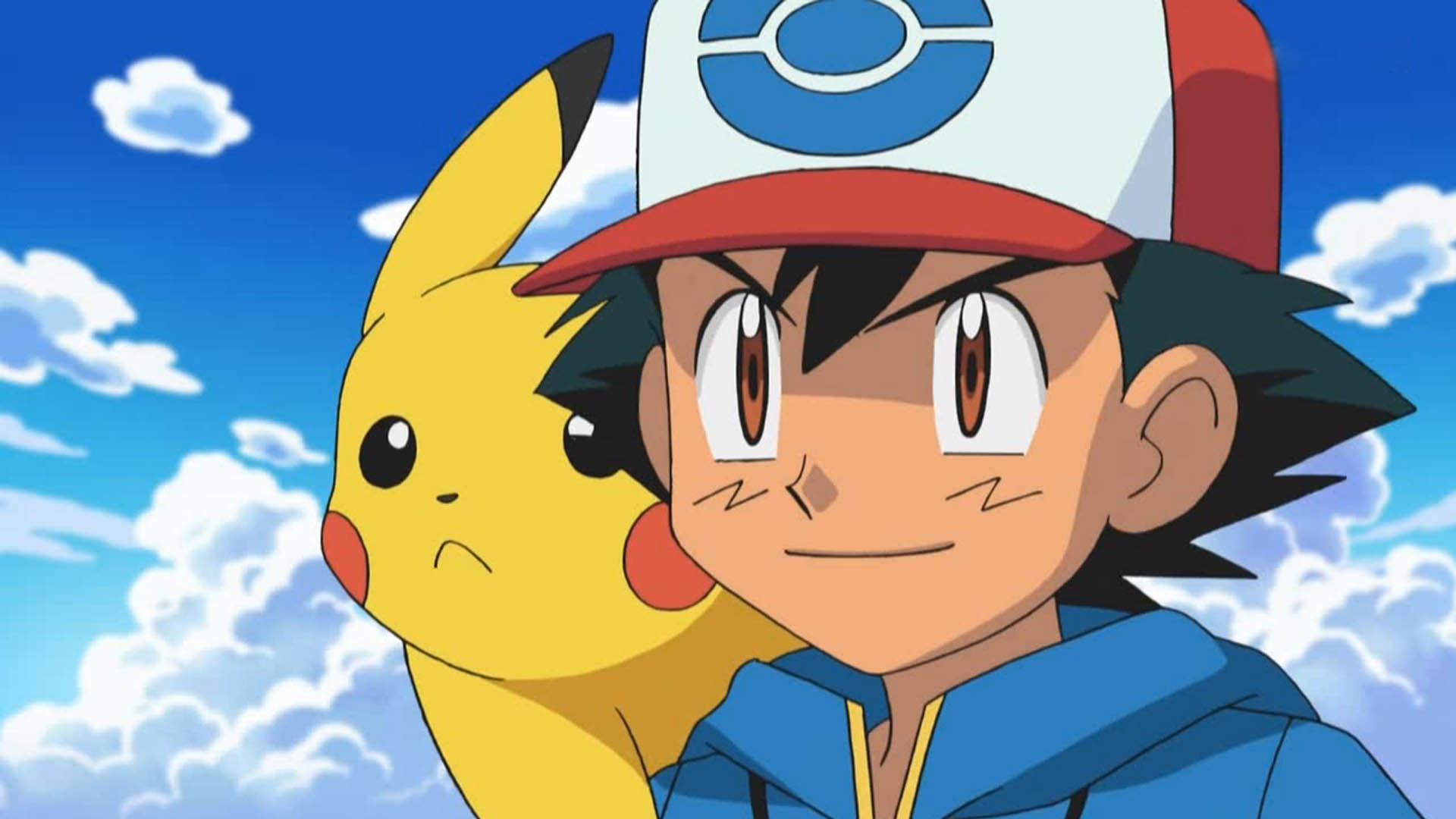 asche und pikachu tapete,animierter cartoon,karikatur,anime,animation,himmel