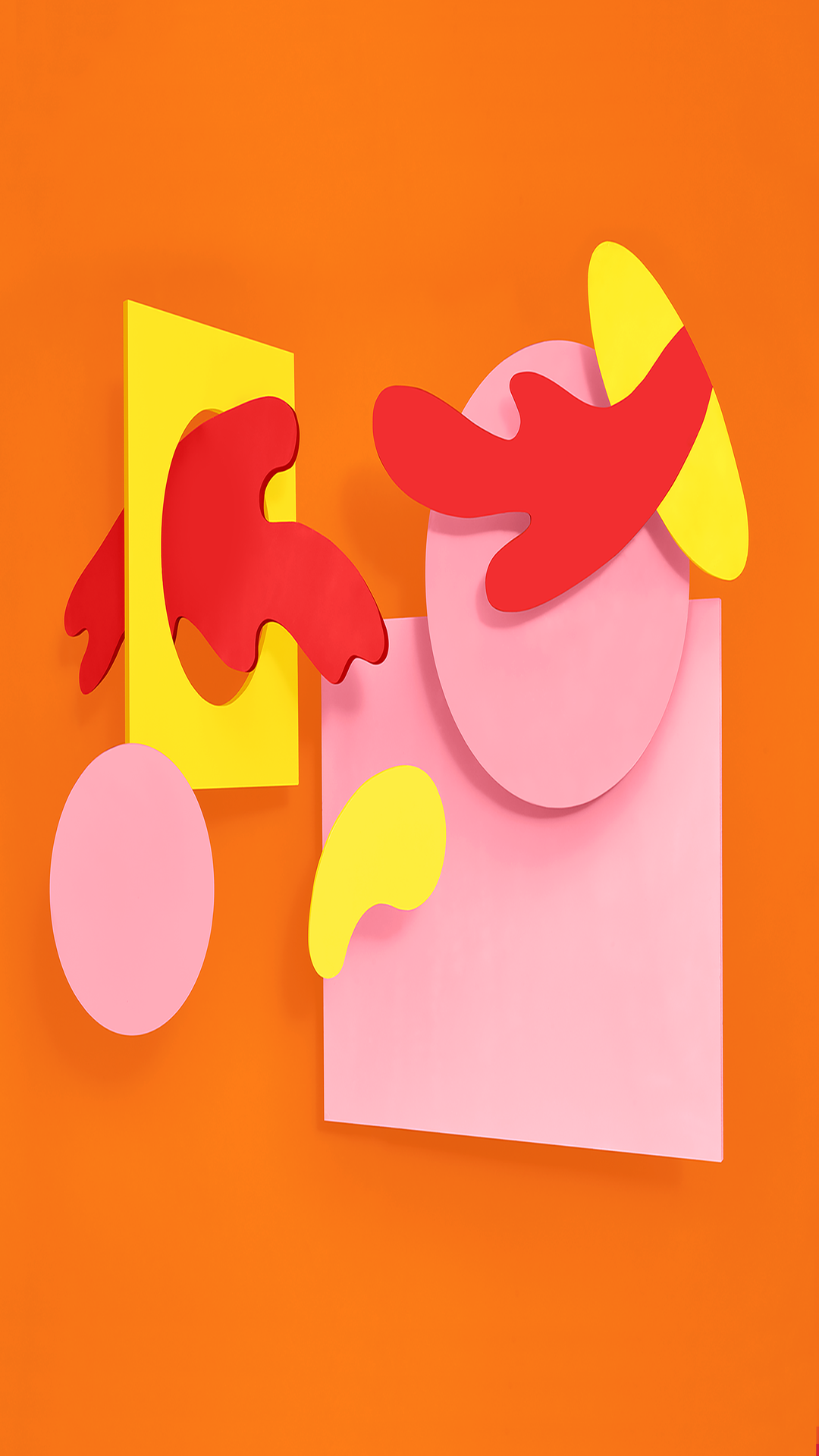 official android wallpapers,pink,yellow,orange,construction paper,illustration