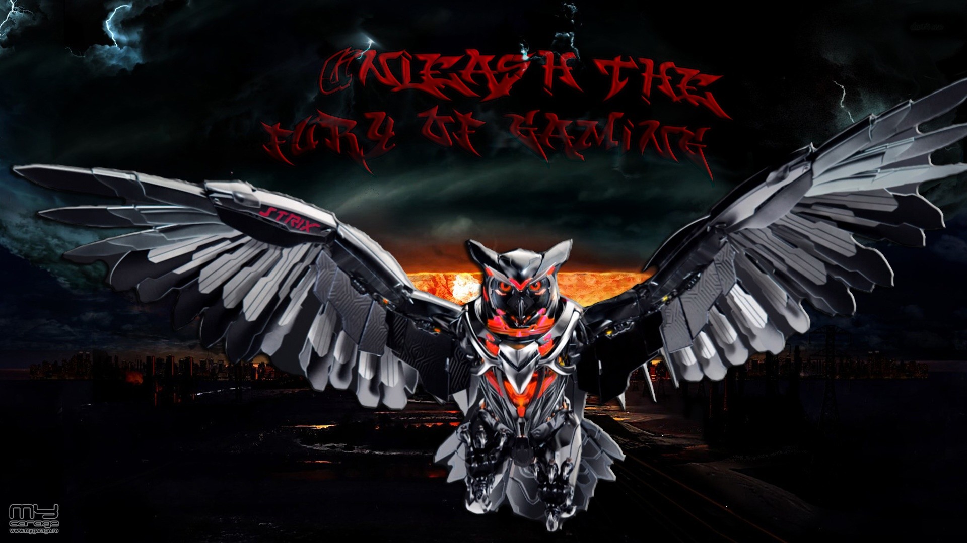 strix wallpaper,wing,demon,action figure,graphic design,fictional character