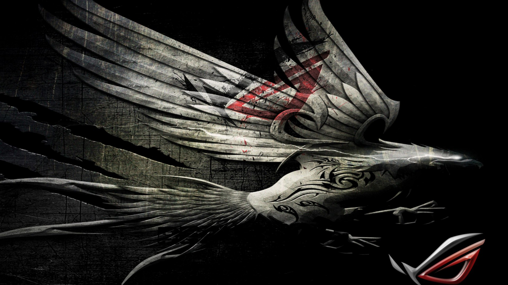 asus republic of gamers wallpaper 1920x1080,wing,darkness,illustration,graphic design,fictional character