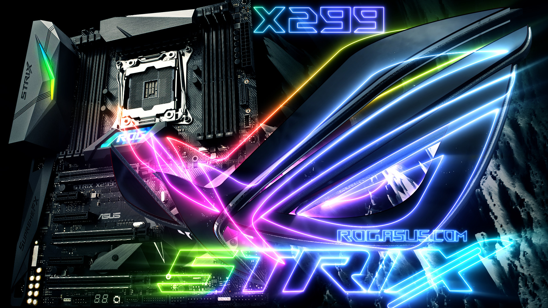 asus republic of gamers wallpaper 1920x1080,graphic design,technology,purple,neon,graphics