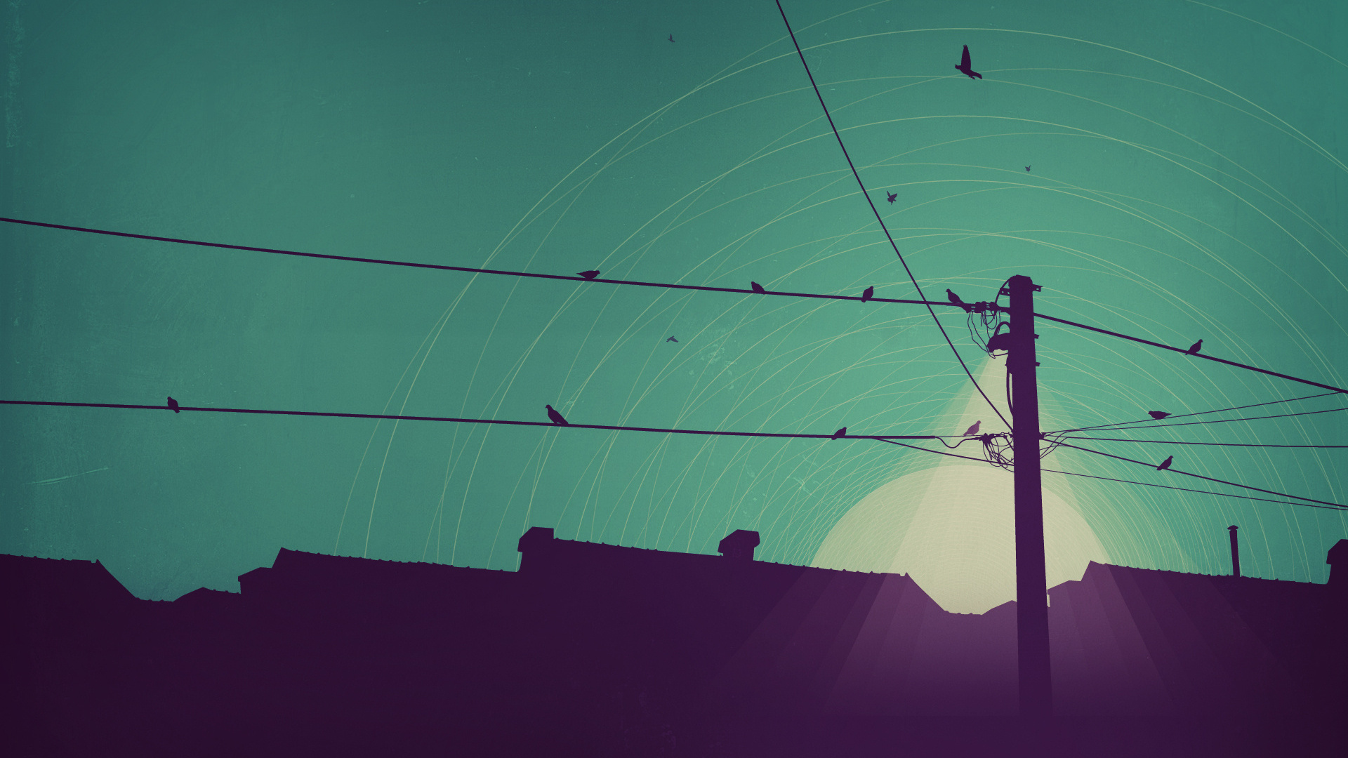 illustration desktop wallpaper,green,sky,line,blue,wire