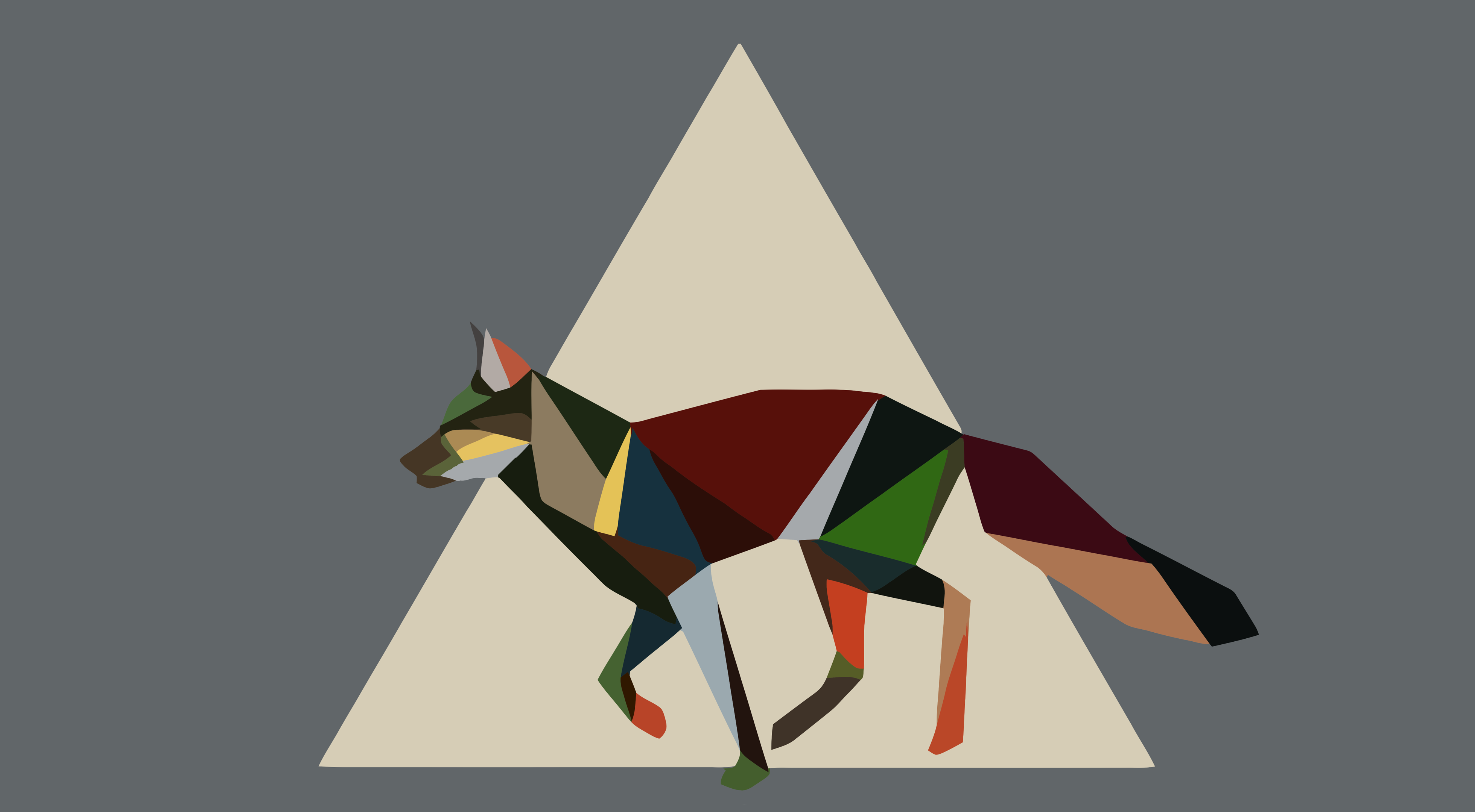geometric animal wallpaper,canidae,illustration,triangle,art,animation