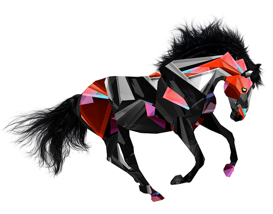 papel pintado geométrico animal,caballo,melena,figura animal,semental,ilustración