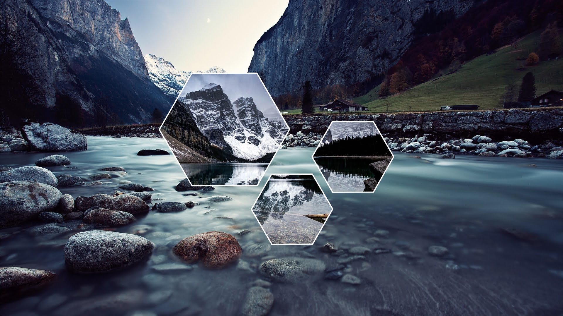 clean desktop wallpaper,nature,natural landscape,water,mountainous landforms,reflection