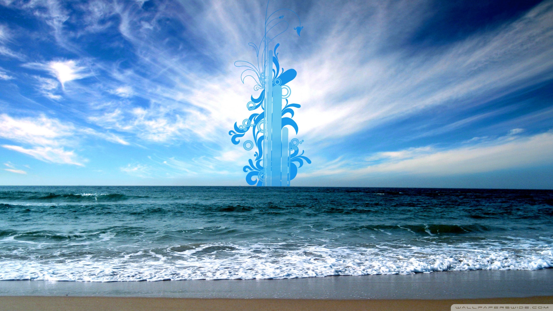 creative wallpaper design,blue,sky,water,nature,sea