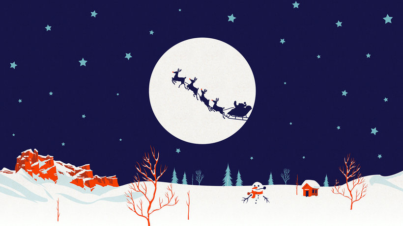 christmas minimalist wallpaper,illustration,cartoon,sky,christmas eve,winter