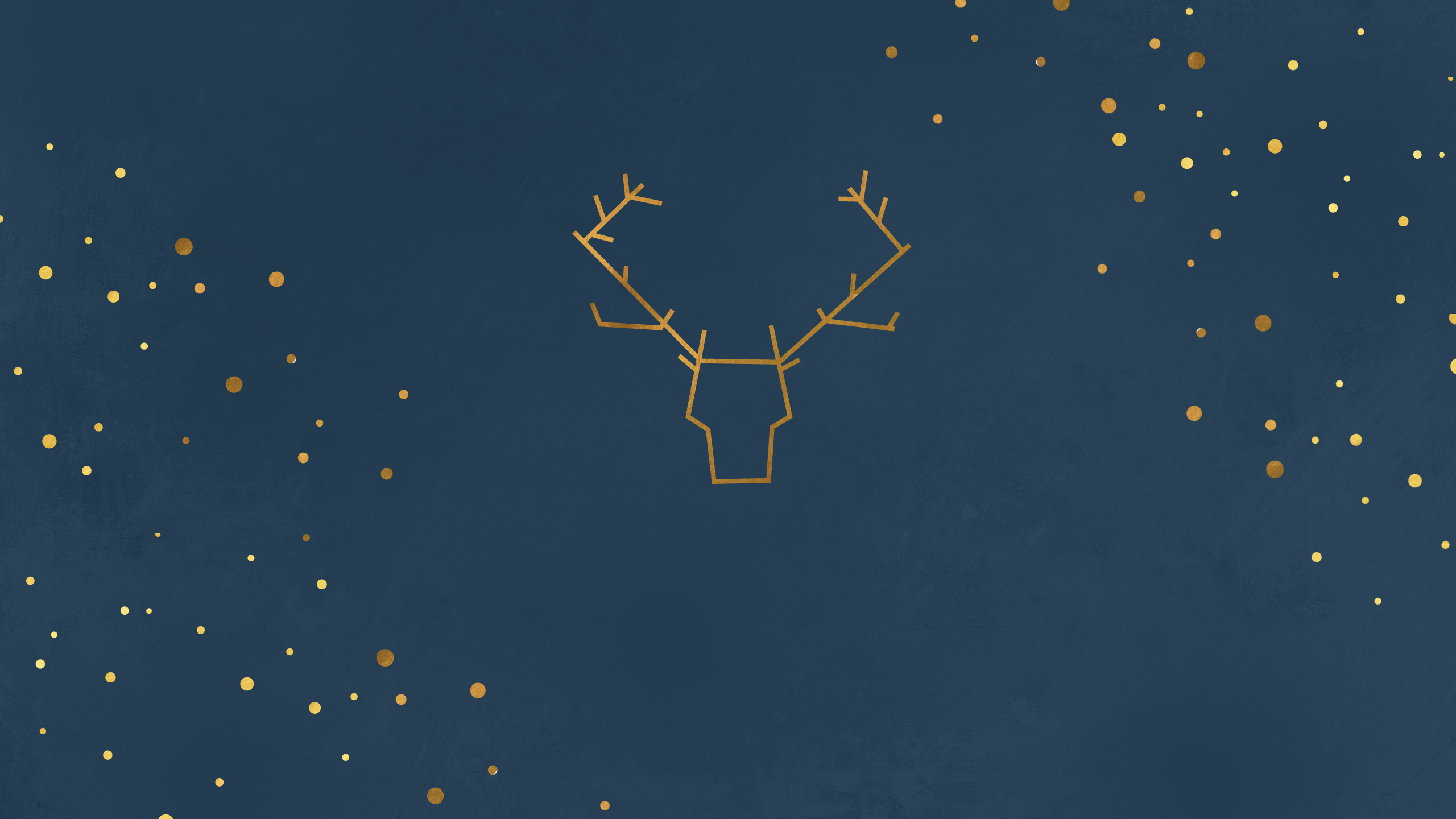 クリスマスミニマリスト壁紙,青い,空,鹿,トナカイ,木