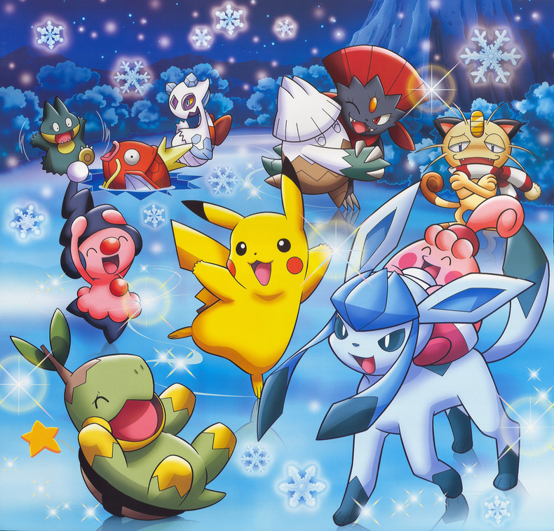 pokemon carta da parati di natale,cartone animato,cartone animato,animazione,illustrazione,personaggio fittizio