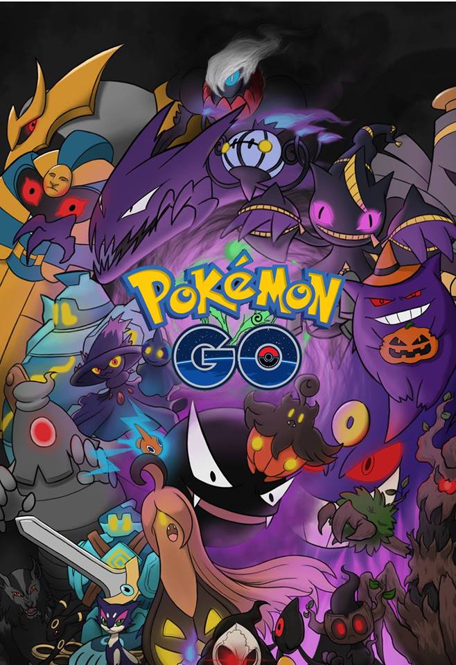 pokemon halloween fondo de pantalla,dibujos animados,ilustración,diseño gráfico,juegos,arte