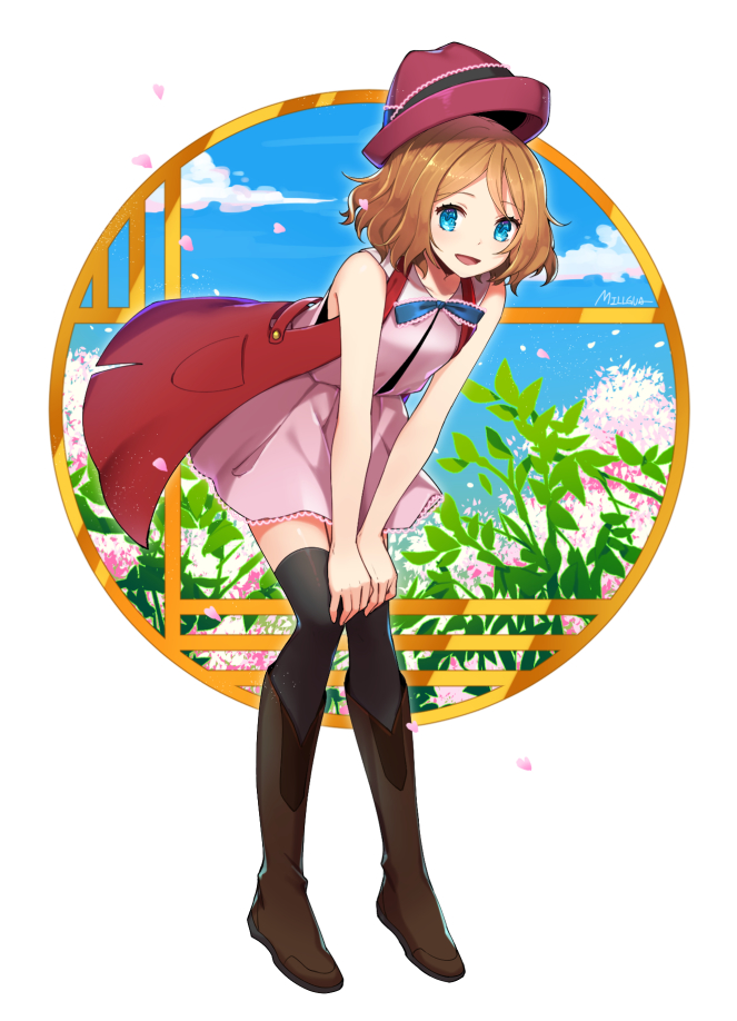 serena pokemon wallpaper,cartoon,illustration,fictional character,plant,anime