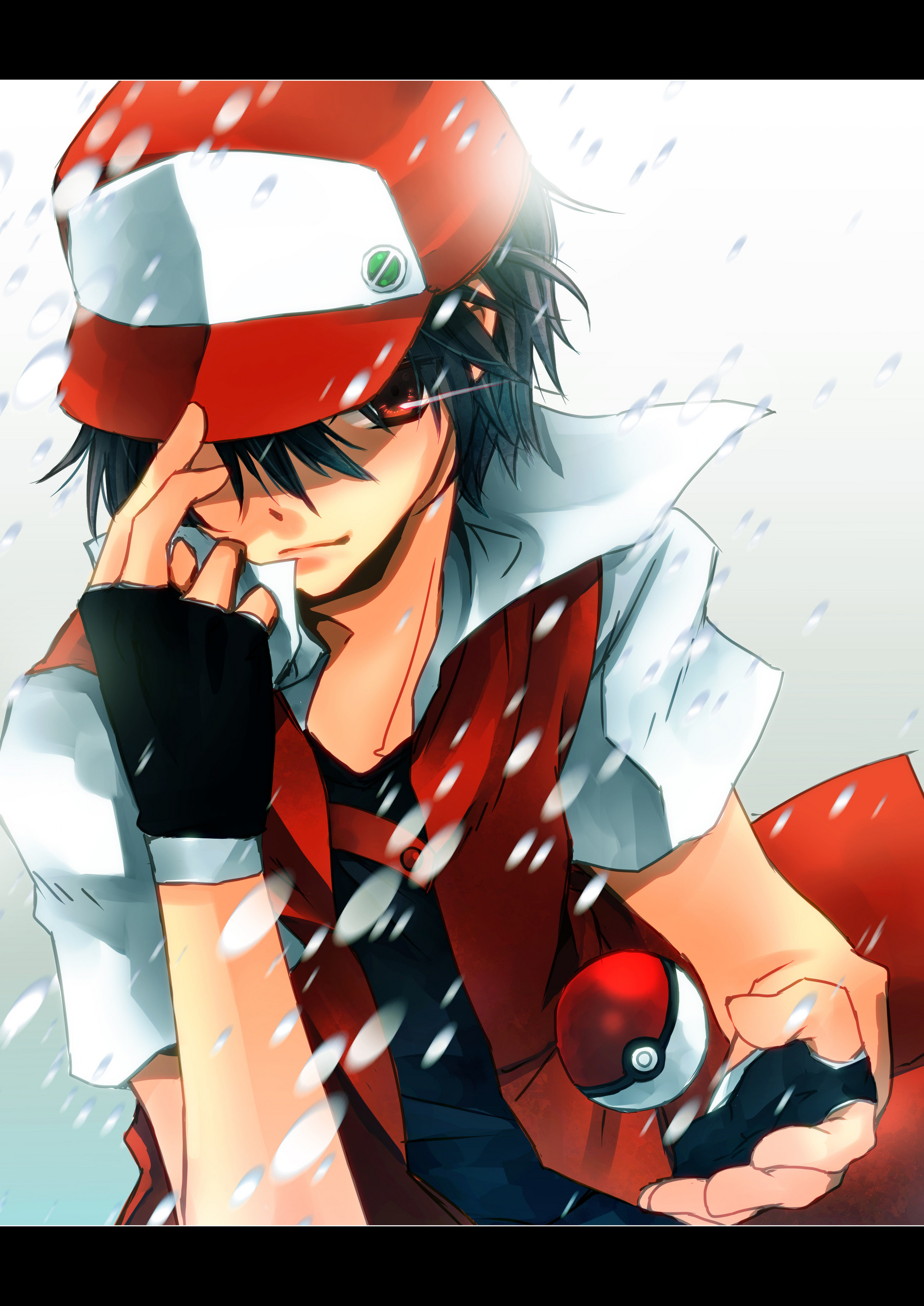carta da parati pokemon rosso,cartone animato,anime,illustrazione,naruto,opera d'arte