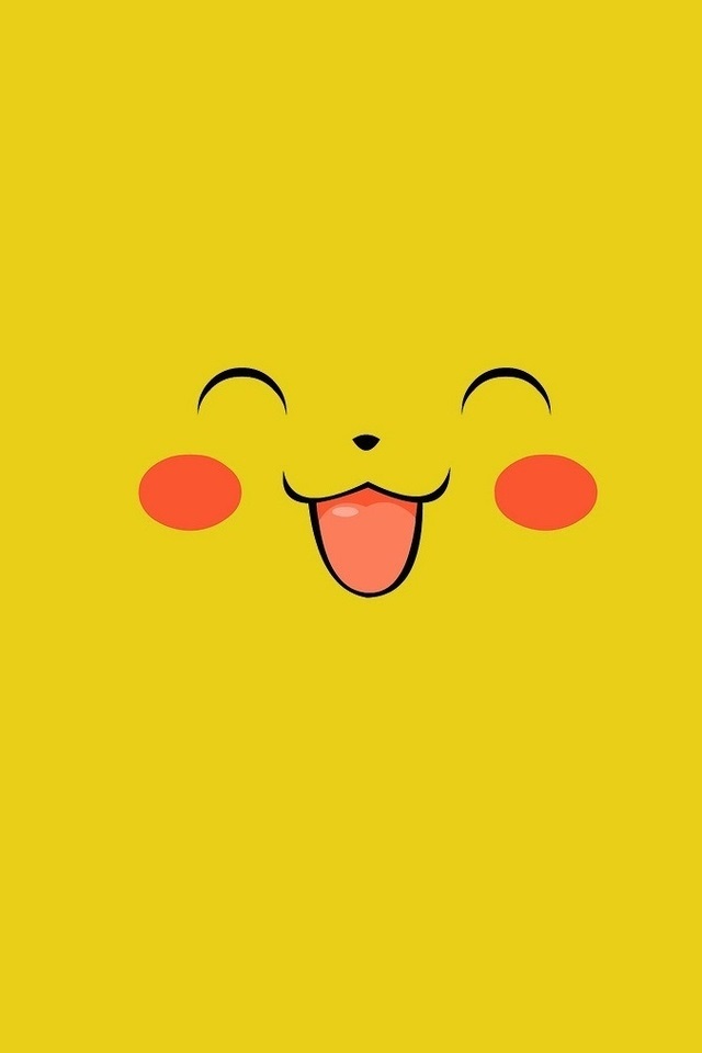 pikachu wallpaper iphone,giallo,emoticon,sorridi,arancia,cartone animato