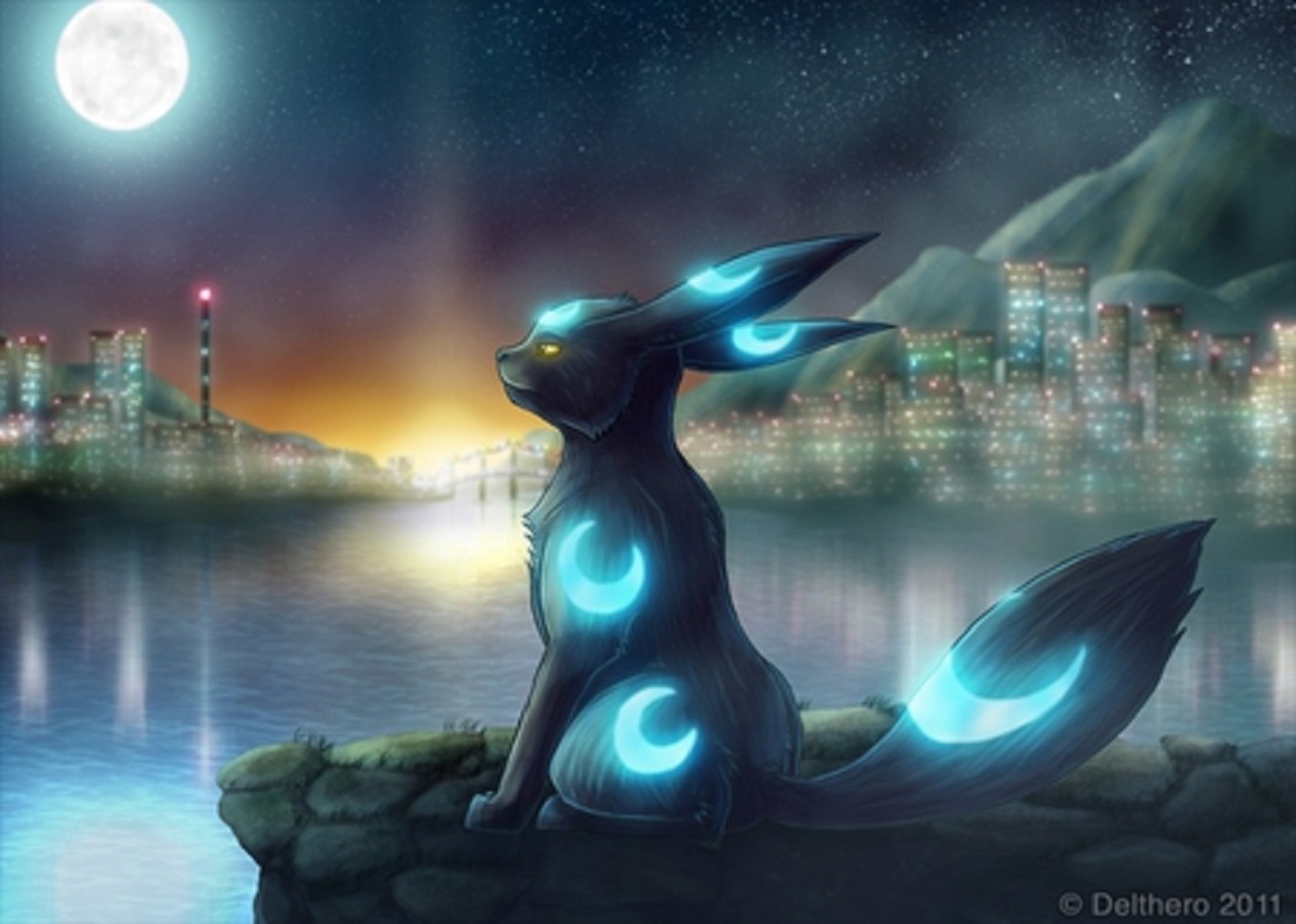 shiny pokemon wallpaper,cg artwork,sky,fictional character,night,space