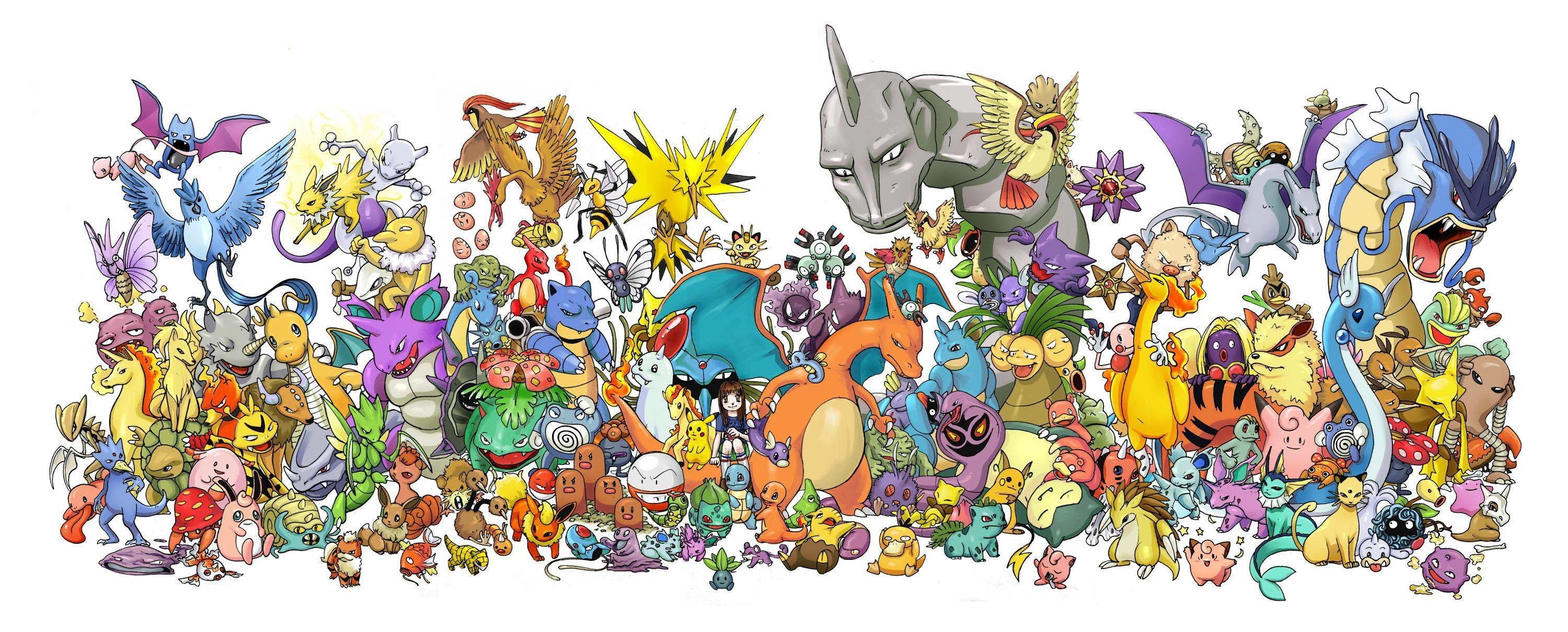 alle pokemon wallpaper,karikatur,illustration,animierter cartoon,fiktion,erfundener charakter