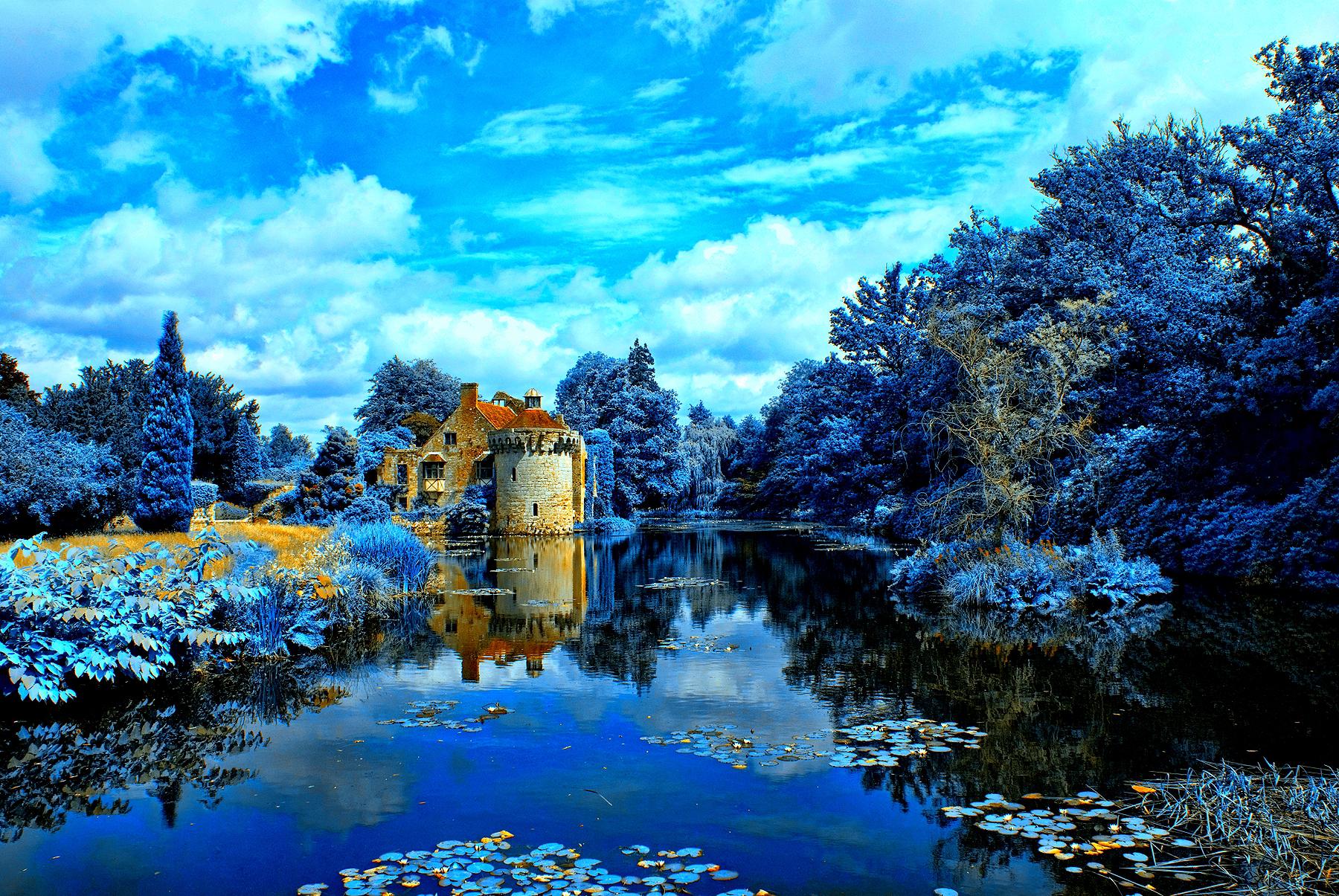 blue nature wallpaper,natural landscape,nature,reflection,blue,water