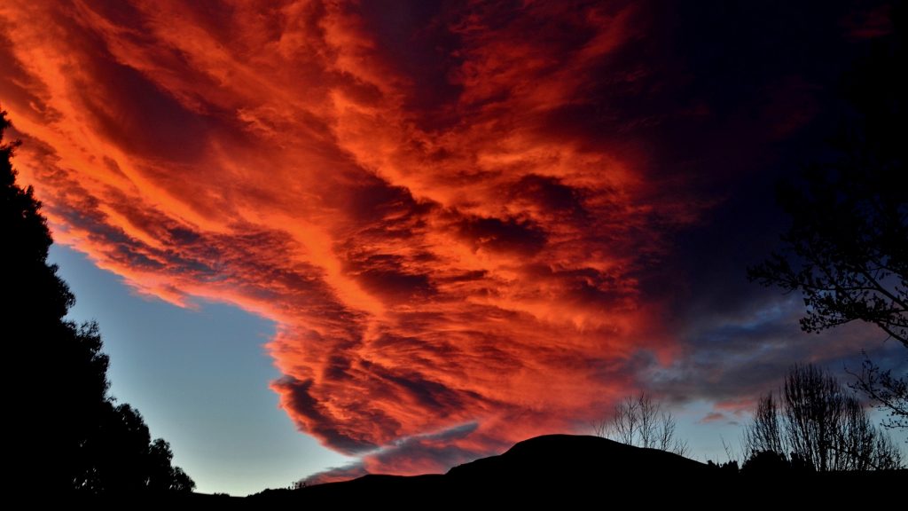 壁紙写真壁紙写真,空,雲,自然,朝の赤い空,残照