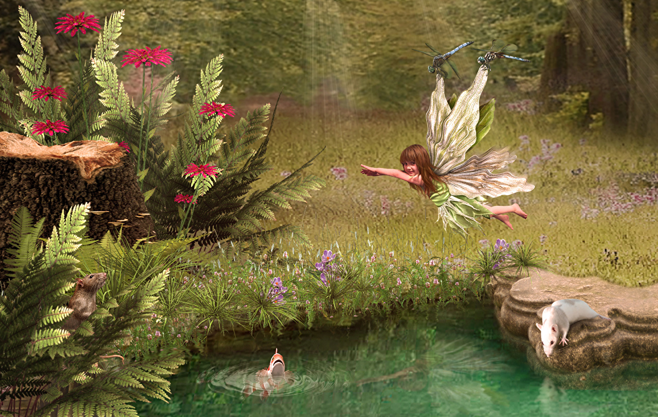 hadas wallpaper,nature,natural landscape,pond,botany,plant