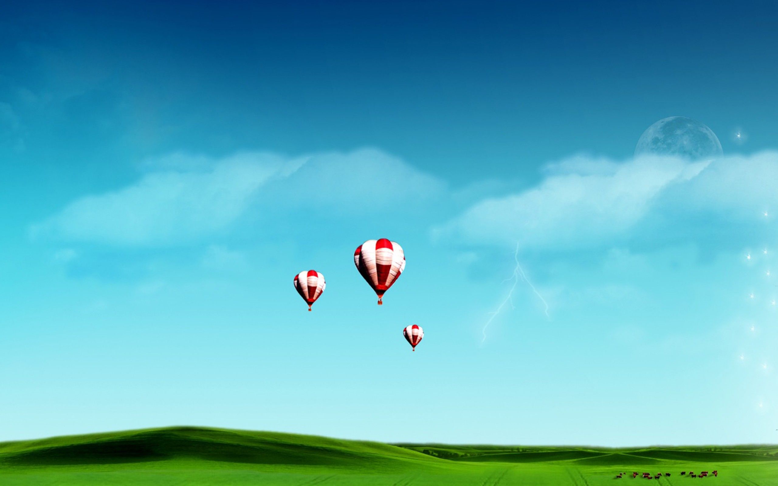 モバイル用の最新の新しい壁紙,熱気球,熱気球,空,昼間,雲