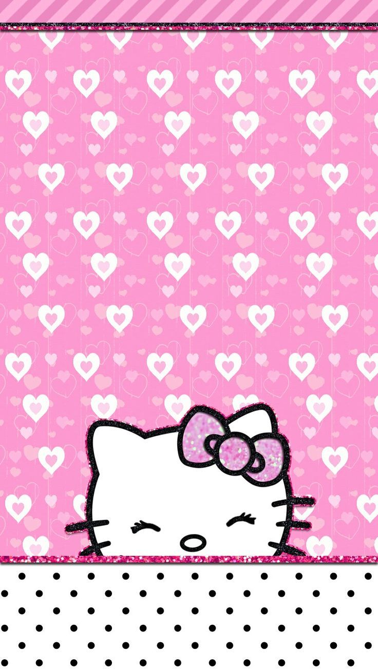 bonjour kitty fond d'écran de téléphone portable,rose,modèle,conception,ligne,à pois