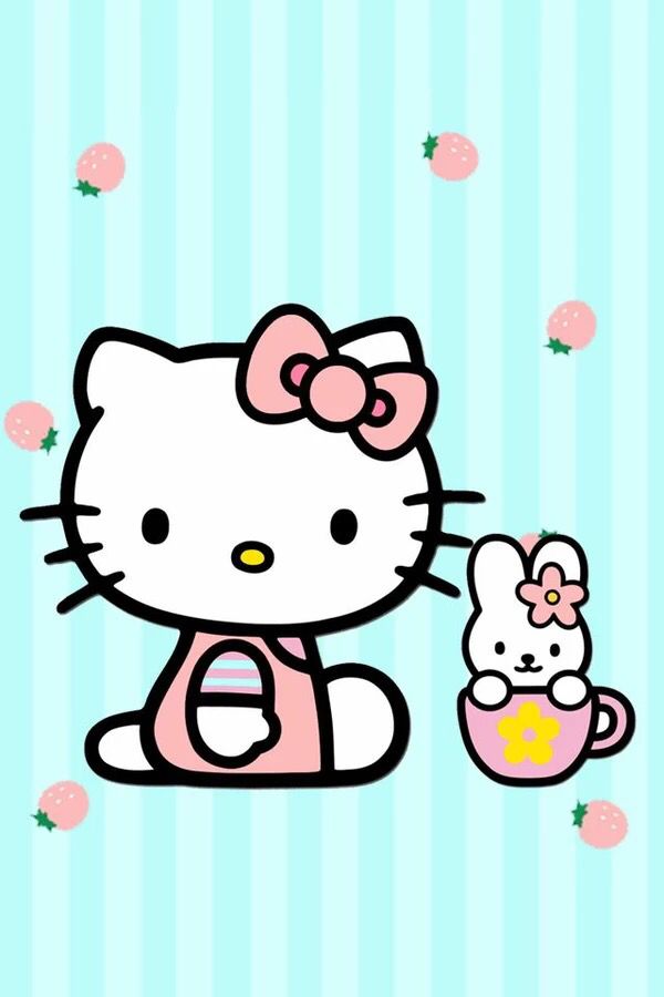 bonjour kitty fond d'écran de téléphone portable,dessin animé,rose,ligne,illustration,art