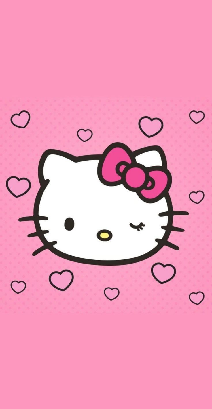 hello kitty cellphone wallpaper,pink,cartoon,text,illustration,smile