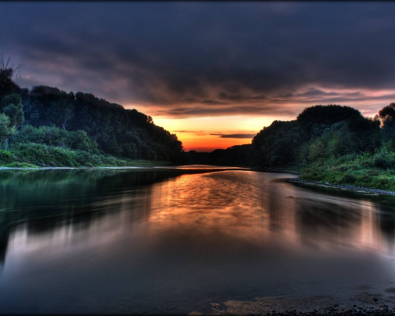 fondo de pantalla portátil hp,cielo,paisaje natural,naturaleza,cuerpo de agua,reflexión