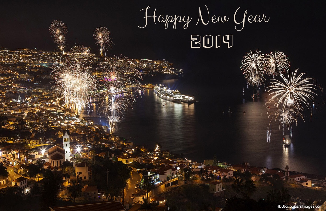 new wallpaper 2014,new years day,landmark,night,fireworks,holiday