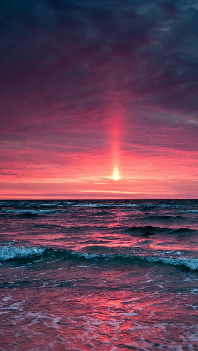 곰팡이 벽지,하늘,수평선,자연,바다,아침에 붉은 하늘