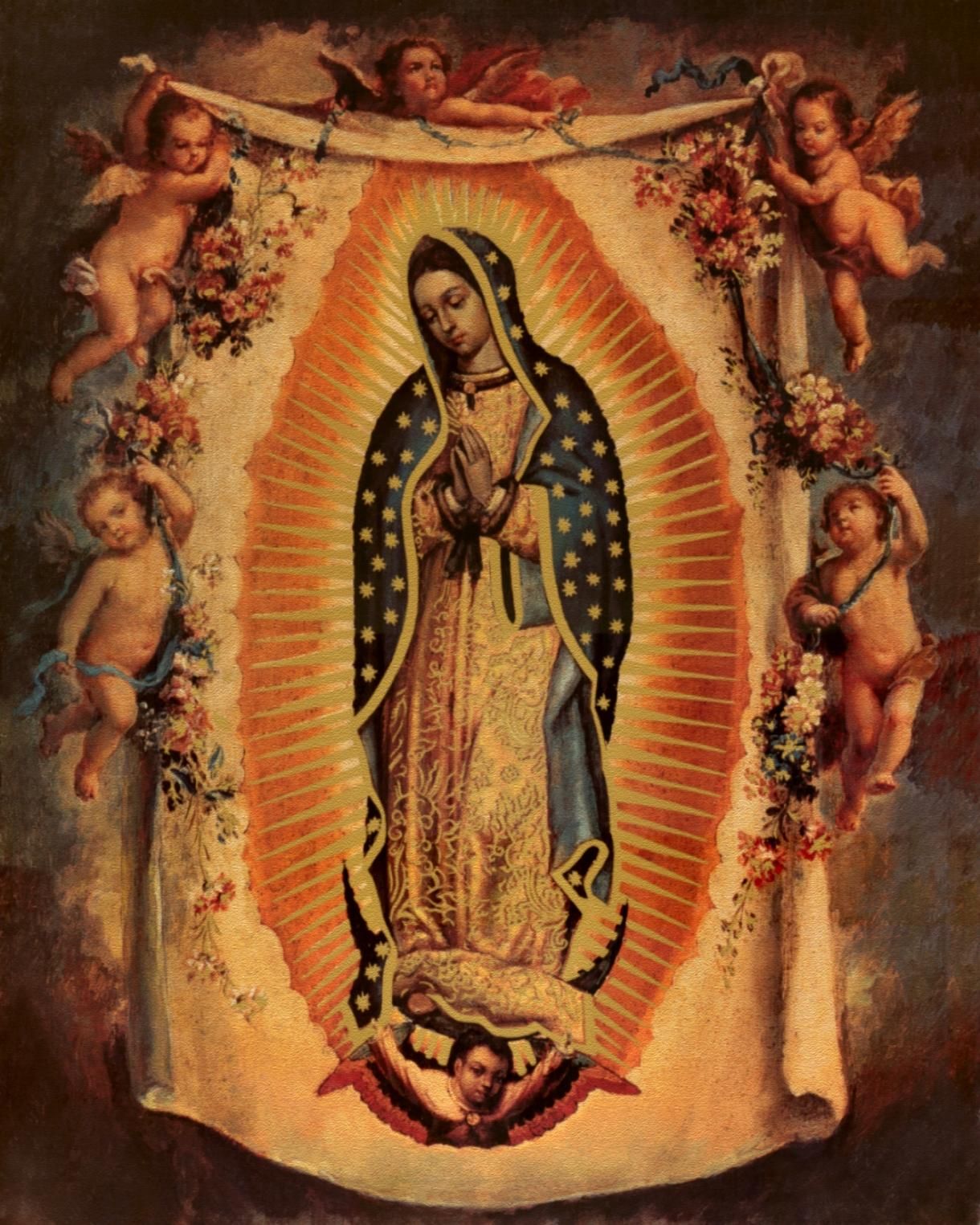 guadalupe wallpaper,mythology,art,prophet,painting,chest