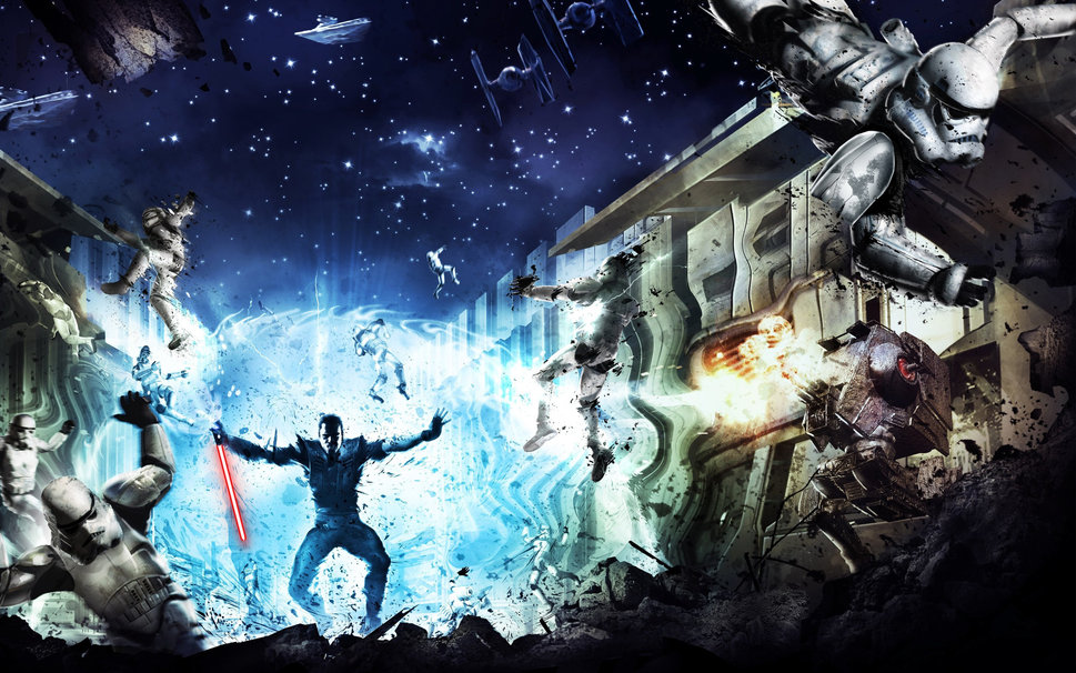 star wars 3d wallpaper,action adventure game,illustration,graphic design,cg artwork,adventure game