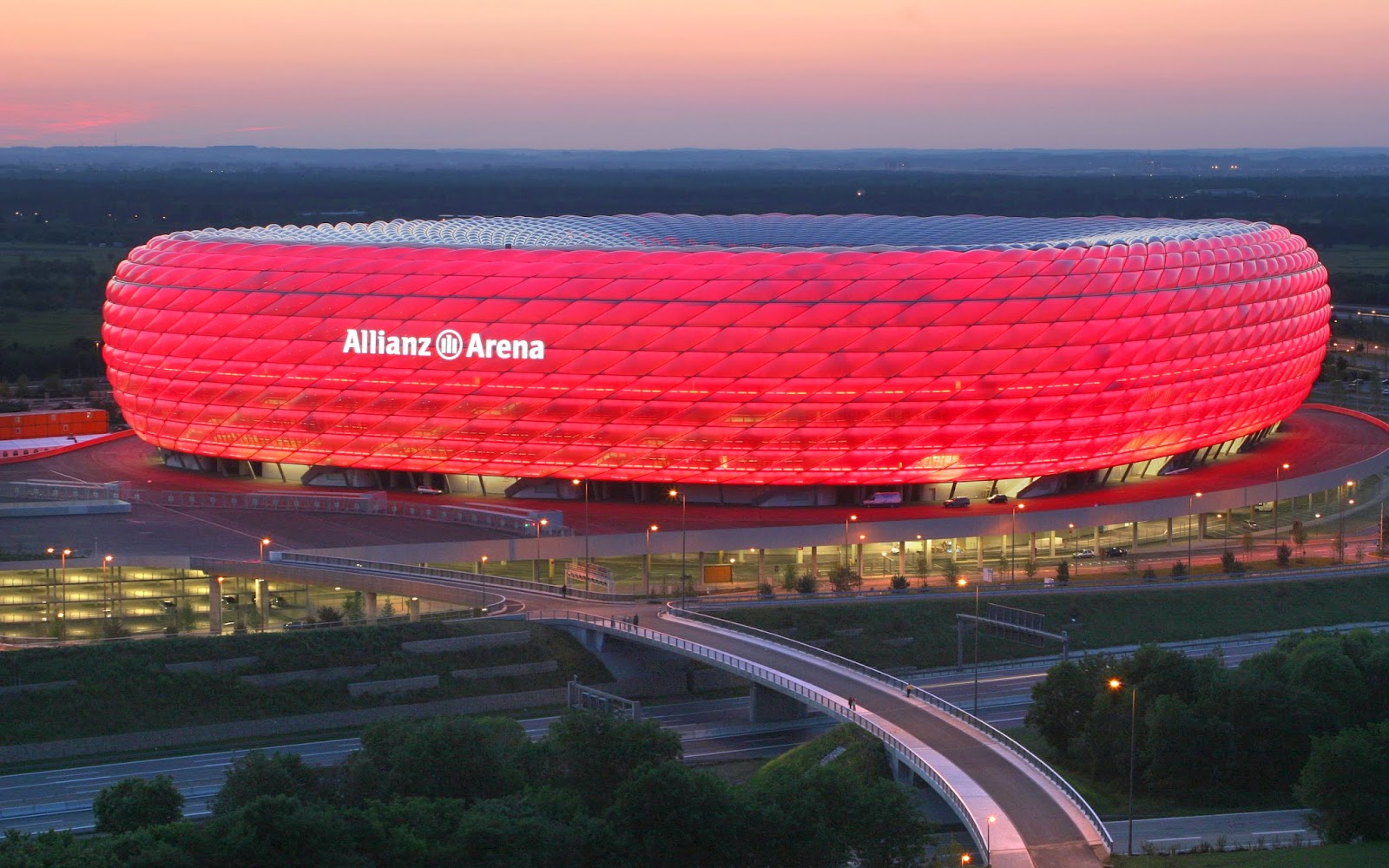 fondos de pantalla bayern munchen,estadio,rojo,cielo,arquitectura,puesta de sol