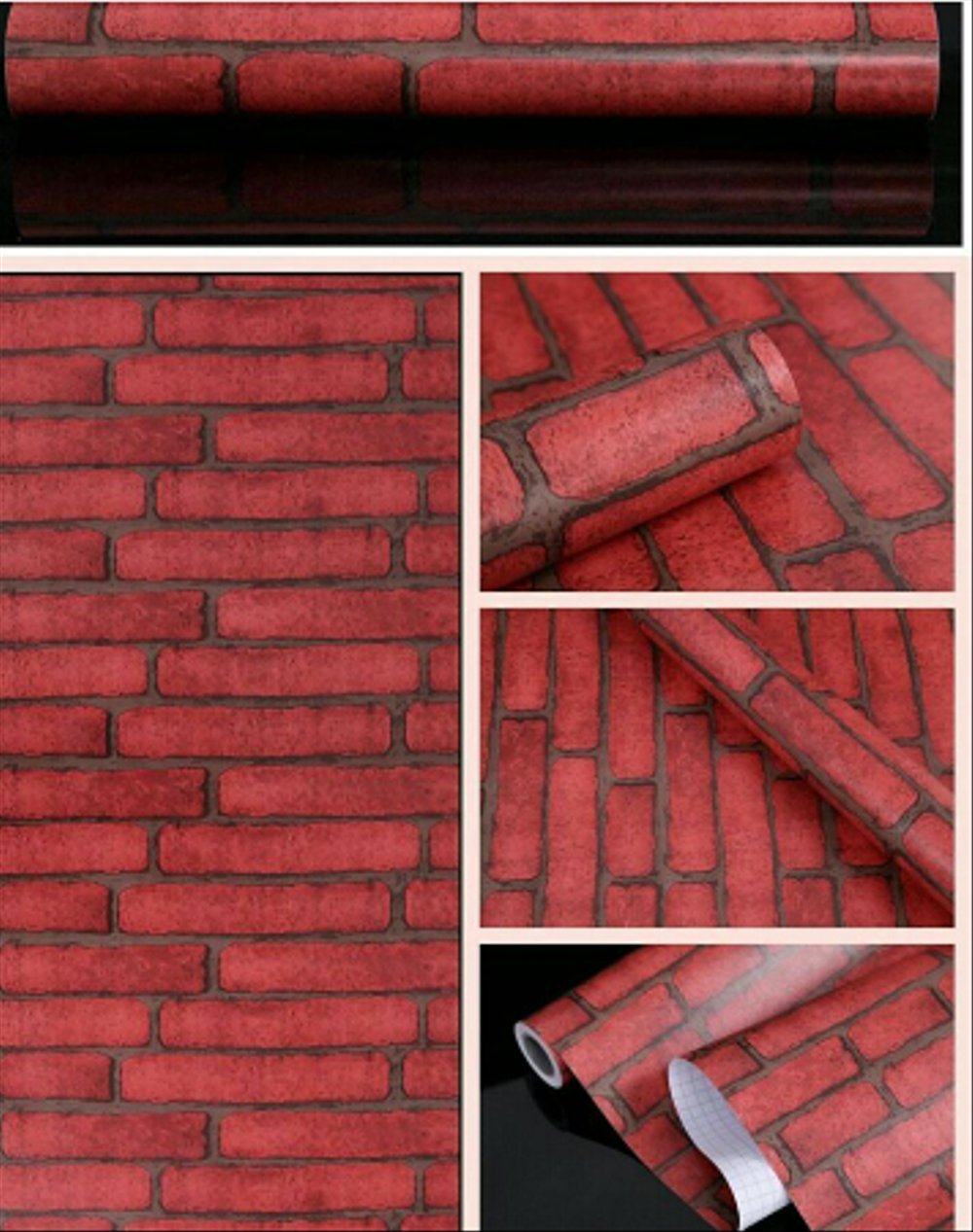 papel tapiz adhesivo,ladrillo,rojo,enladrillado,techo,pared