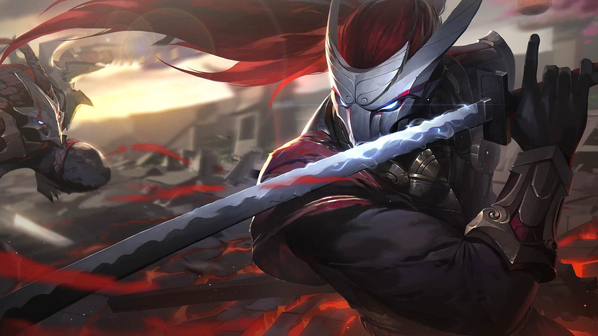 yasuo wallpaper 1920x1080,cg artwork,action adventure game,anime,pc game,fictional character