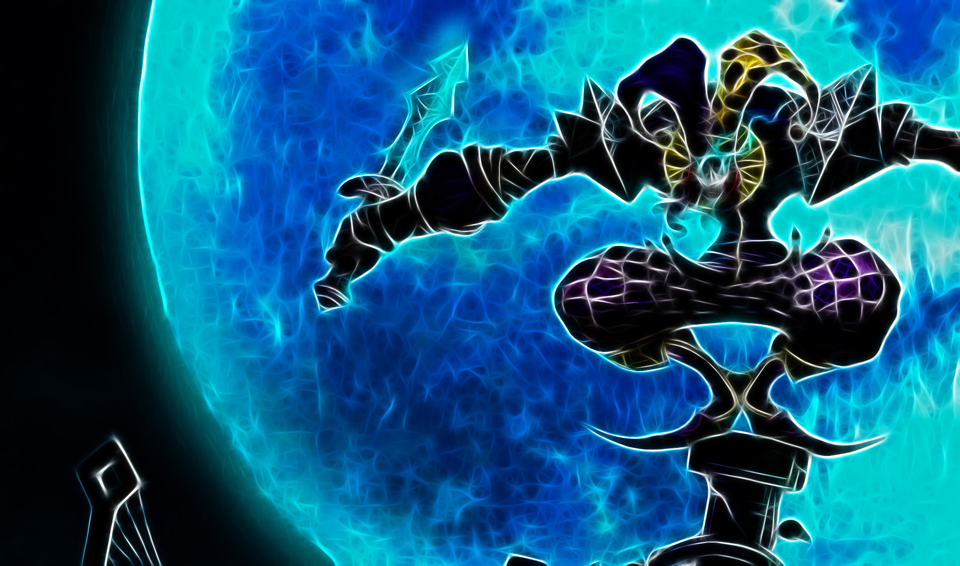 shaco wallpaper 1920x1080,electric blue,organism,fictional character,illustration,graphic design
