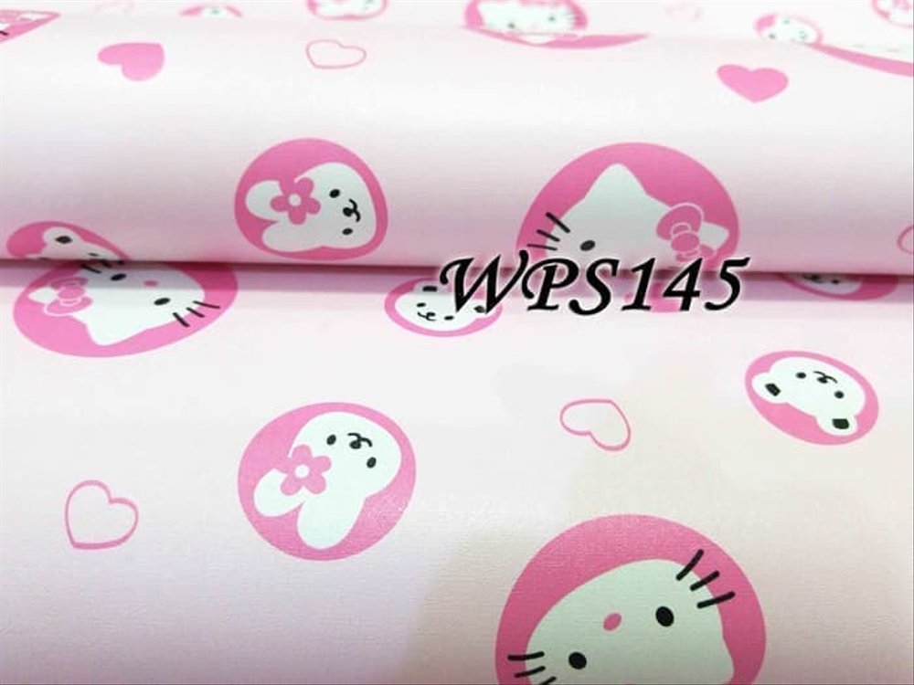 wallpaper dinding hello kitty,pink,cartoon,smile,textile,font