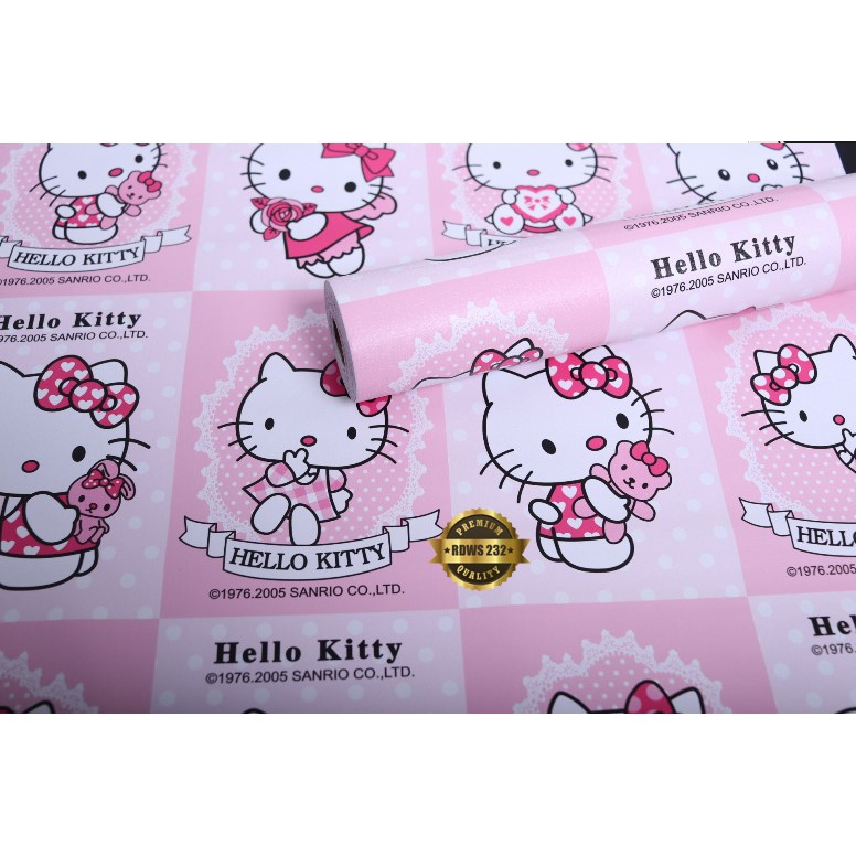 papier peint dinding hello kitty,rose,textile