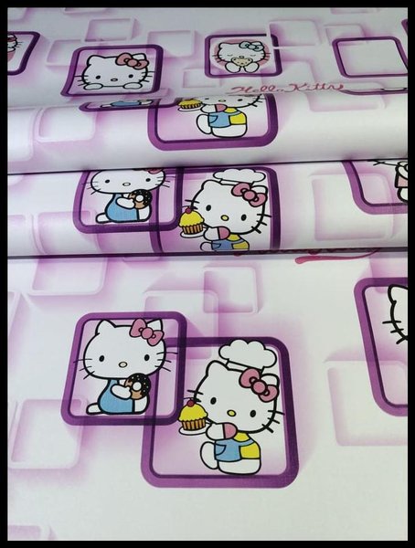 papier peint dinding hello kitty,dessin animé,texte,des bandes dessinées,carré,fiction