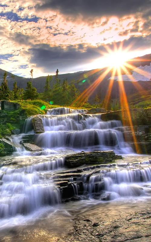 tapete animasi luft,wasserfall,gewässer,natürliche landschaft,natur,wasservorräte