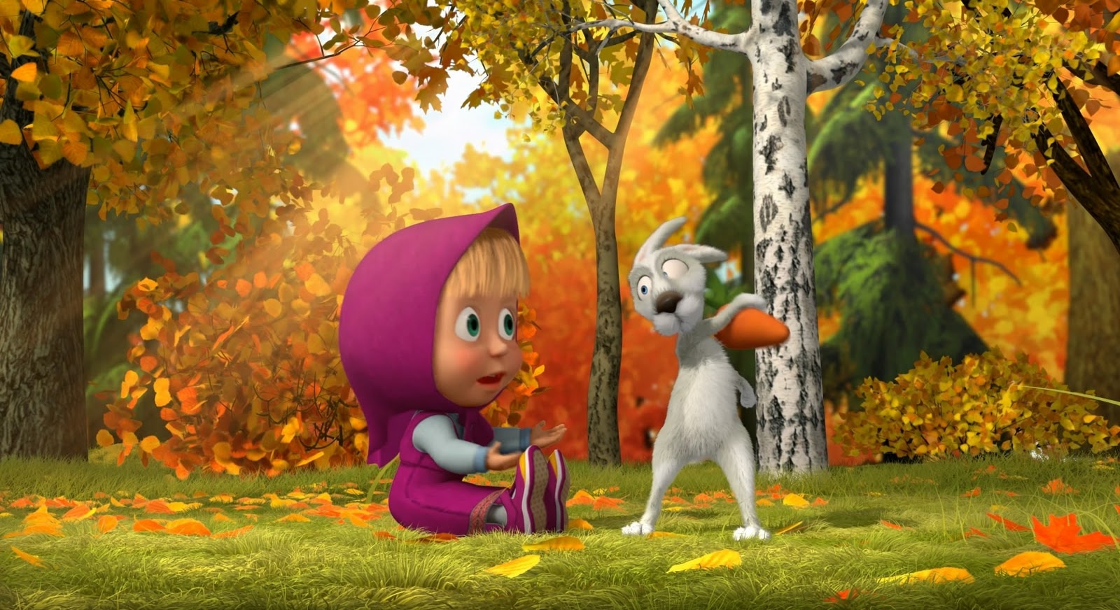 immagine animata di gambar,cartone animato,natura,foglia,albero,autunno