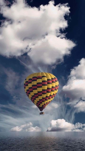 fond d'écran 3d android terbaik,faire du ballon ascensionnel,montgolfière,ciel,nuage,jour