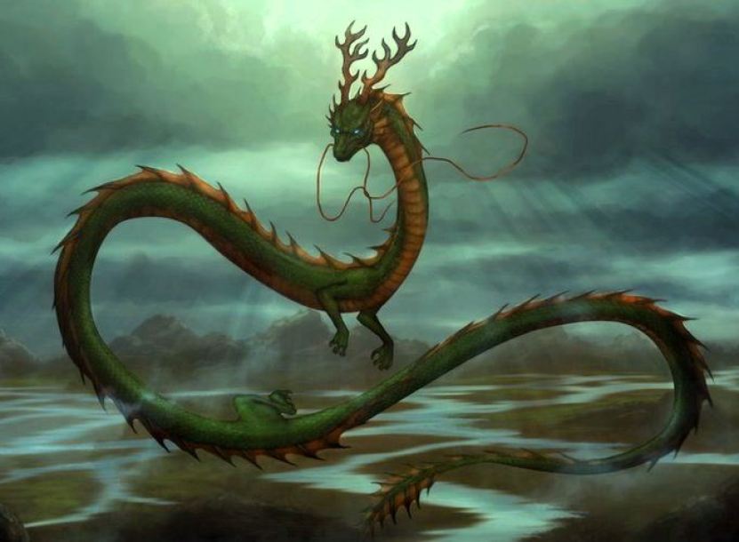 wallpaper naga bergerak,dragon,fictional character,green dragon,organism,cg artwork