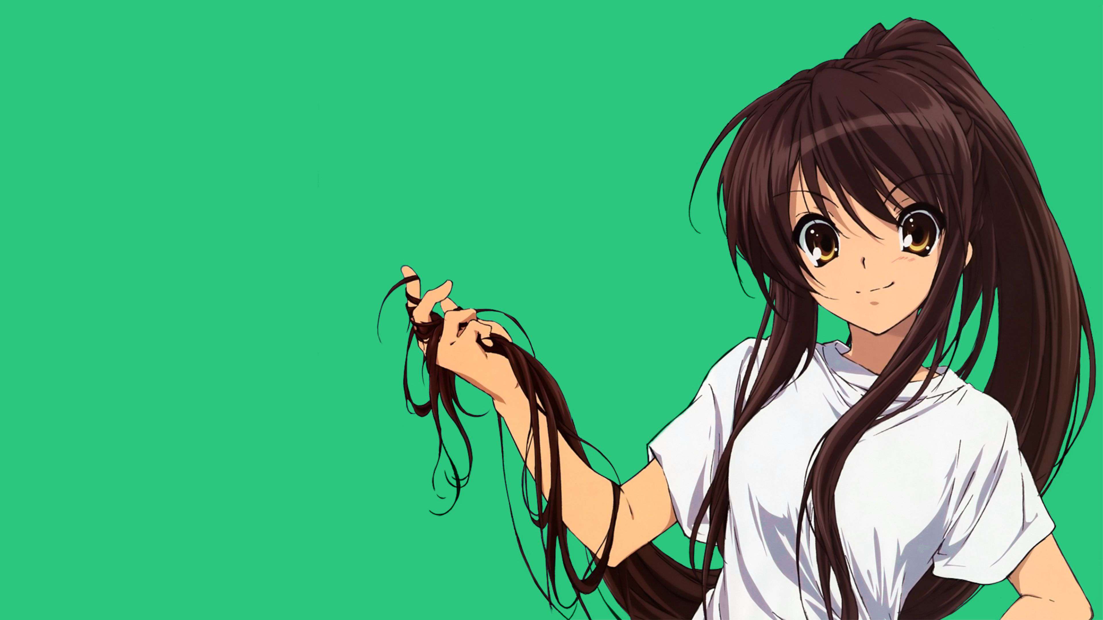 wallpaper keren 3d bergerak untuk android,hair,cartoon,green,anime,audio equipment