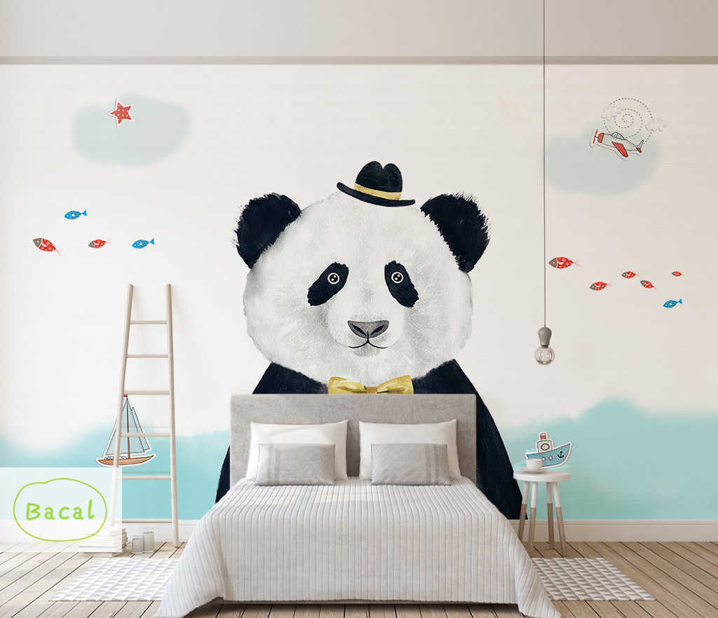 fond d'écran hidup lucu,panda,ours,mur,dessin animé,fond d'écran