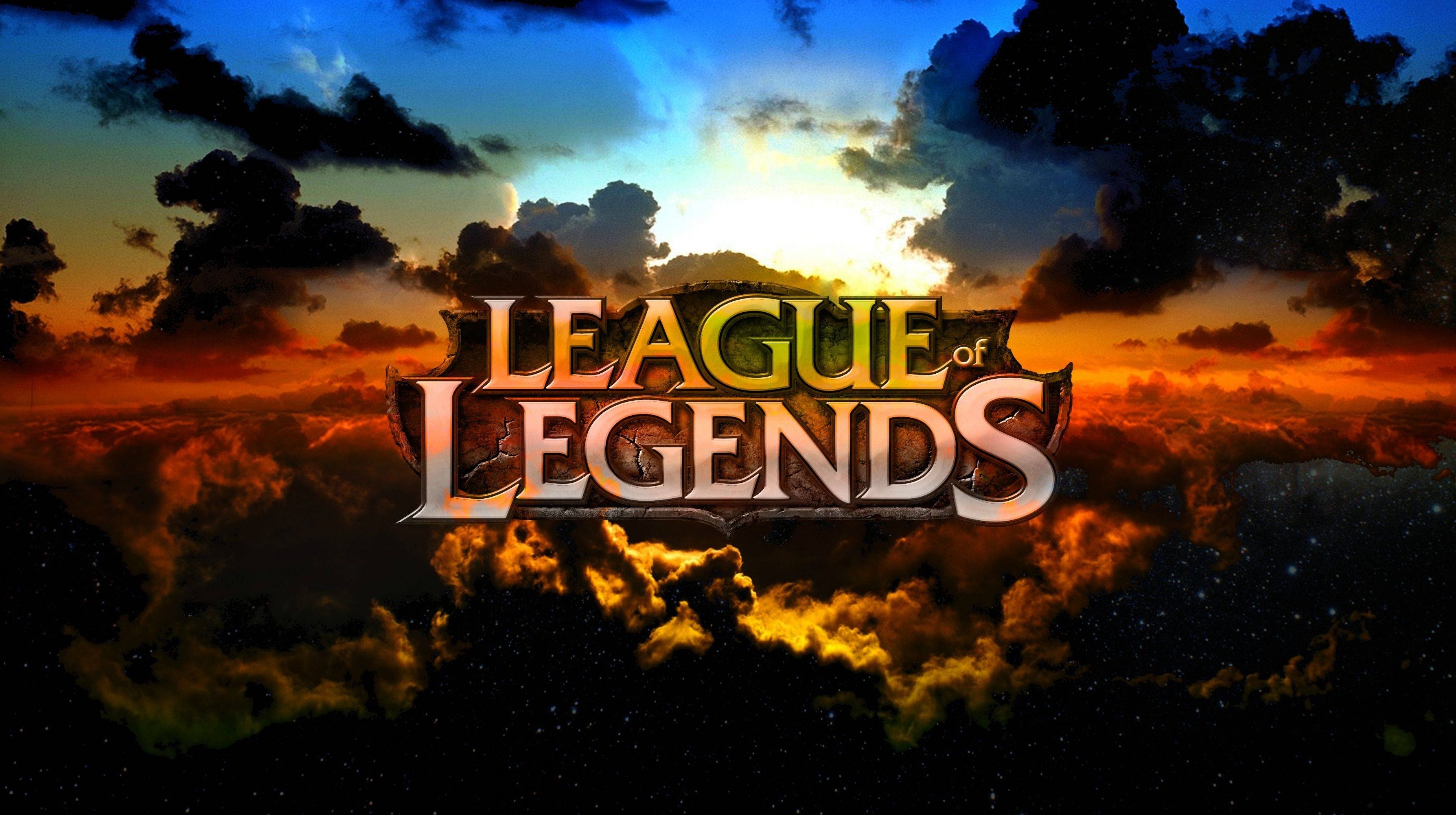league of legends logo wallpaper,sky,nature,font,cloud,text