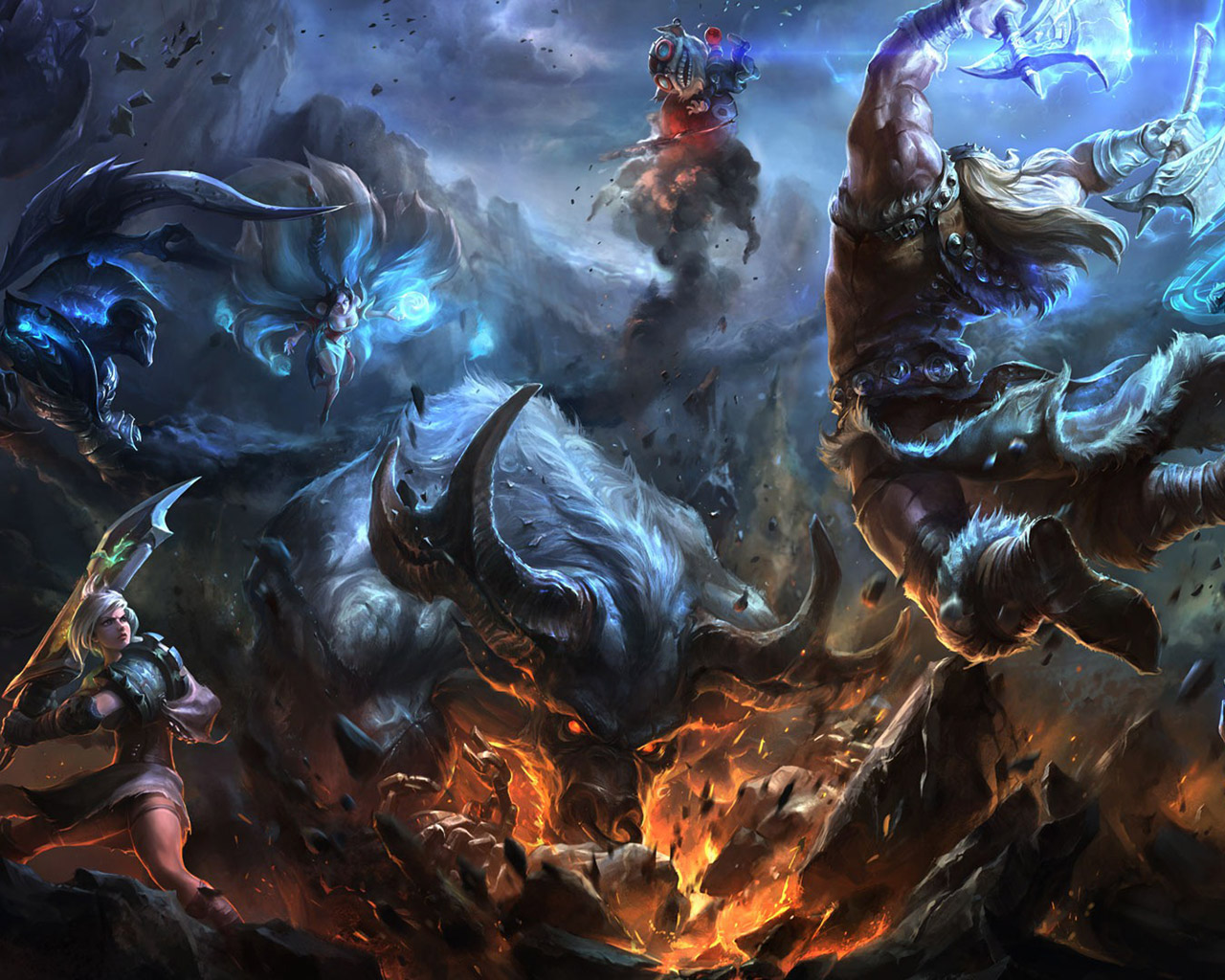 league of legends wallpaper 1280x1024,action adventure game,cg artwork,demon,mythology,geological phenomenon